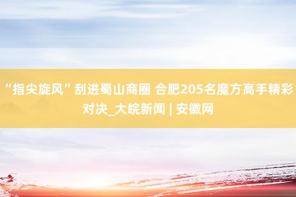 “指尖旋风”刮进蜀山商圈 合肥205名魔方高手精彩对决_大皖新闻 | 安徽网