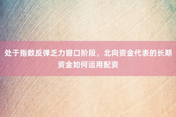 处于指数反弹乏力窗口阶段，北向资金代表的长期资金如何运用配资