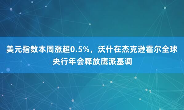 美元指数本周涨超0.5%，沃什在杰克逊霍尔全球央行年会释放鹰派基调