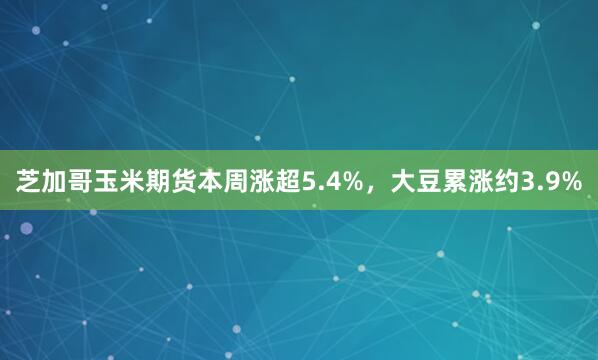 芝加哥玉米期货本周涨超5.4%，大豆累涨约3.9%