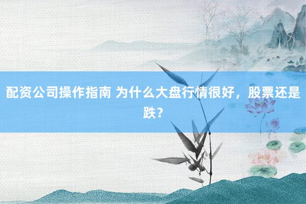 配资公司操作指南 为什么大盘行情很好，股票还是跌？