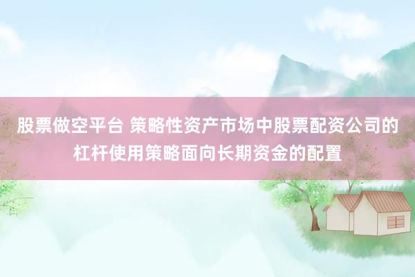 股票做空平台 策略性资产市场中股票配资公司的杠杆使用策略面向长期资金的配置